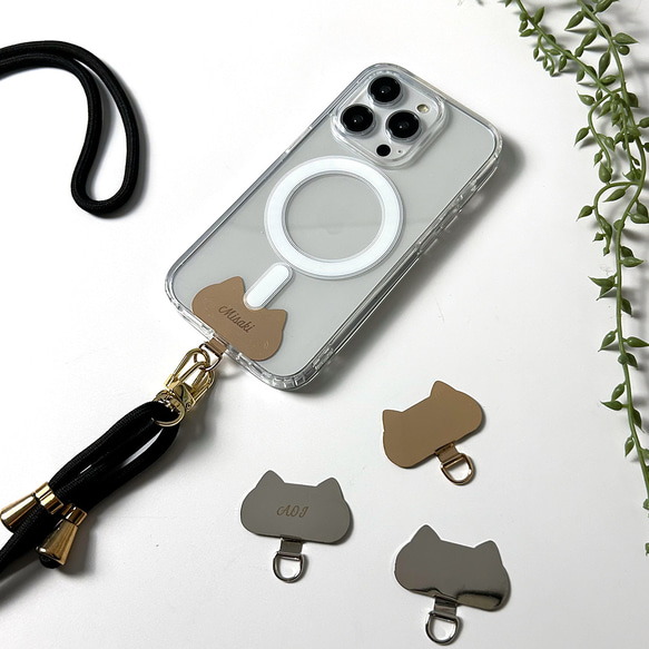 新品✨iPhone 13 スマホケース シリコン　クリアパープル　猫ストラップ付 NOLITA LABORATORY スマホケース 「 / ノリータ 」猫耳 クリア