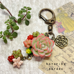 樹脂粘土 多肉植物のキーホルダー キーホルダー kotoriko garden 通販
