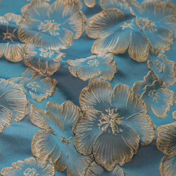 ジャガード織り 生地 立体感 花柄 140×50cm 生地 HandmadeCoco