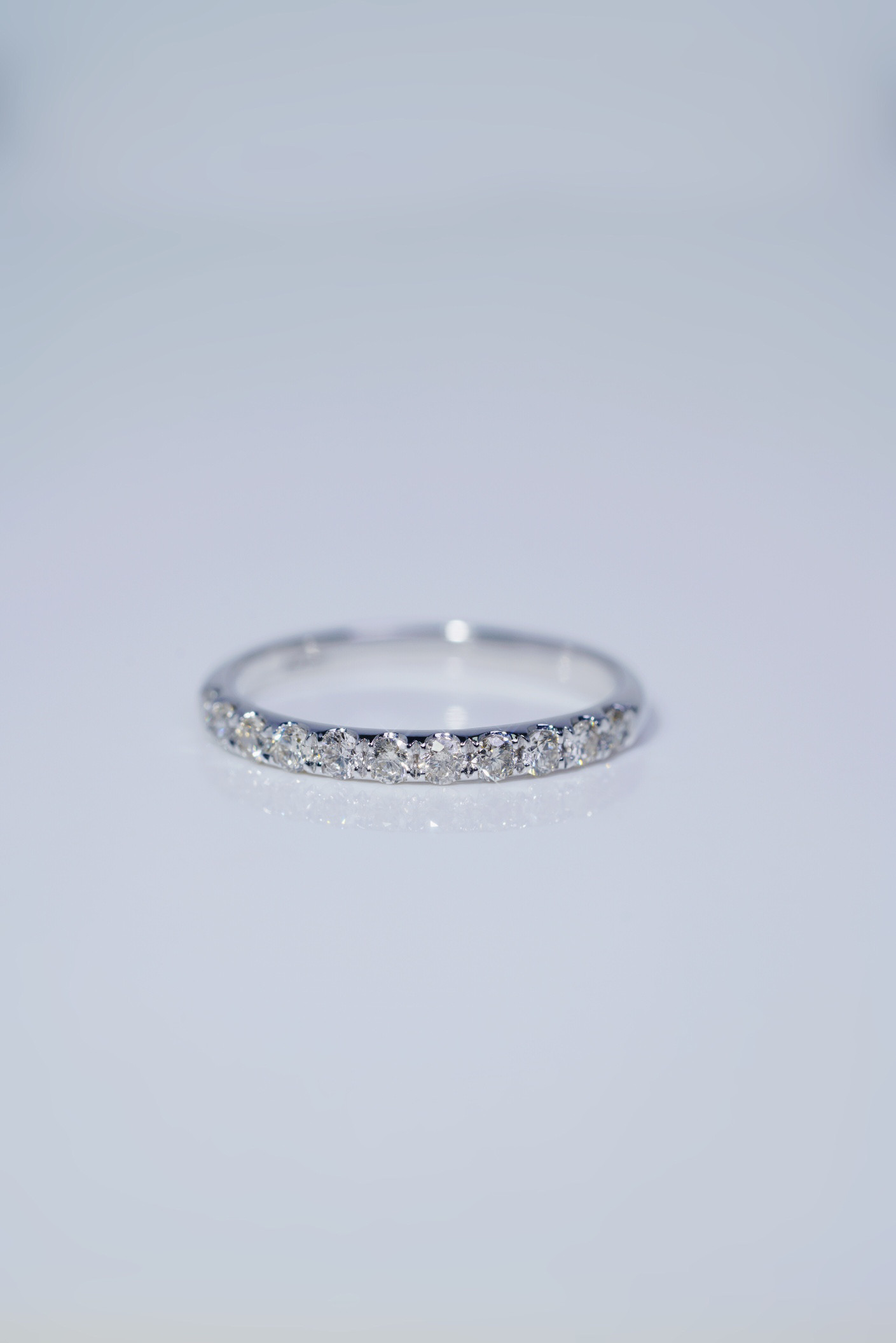 天然ダイヤモンドハーフエタニティリングk18