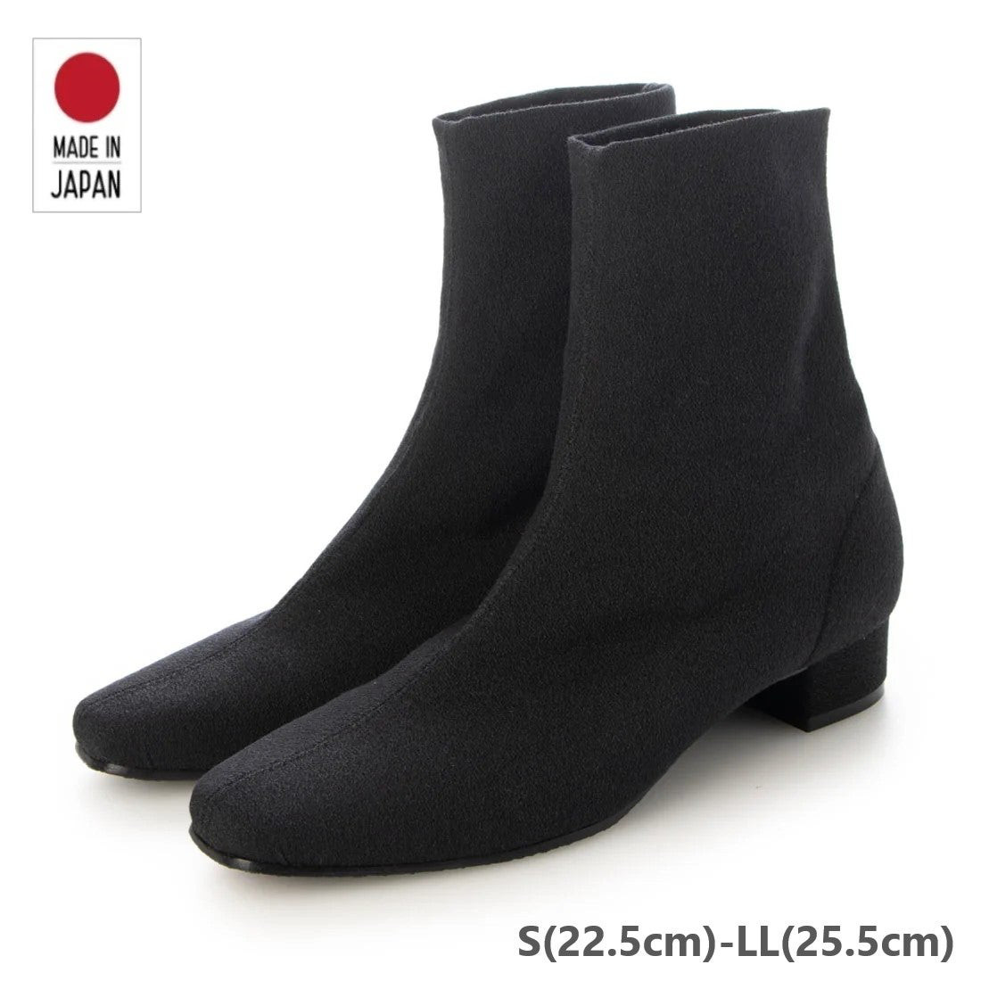 【日本製】ショートブーツ #8640 ■ブラック ストレッチ■