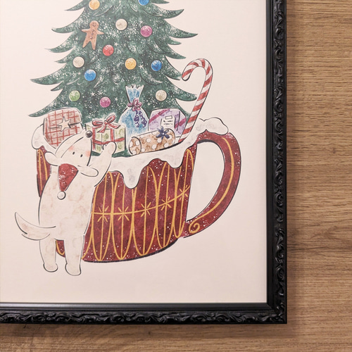 A4 クリスマススペシャルドリンク アートプリント/イラスト複製画