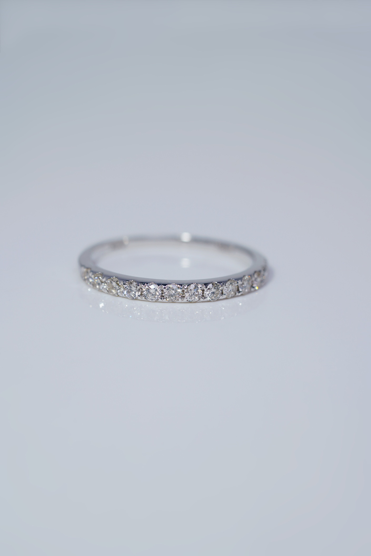 天然ダイヤモンドハーフエタニティリングk18