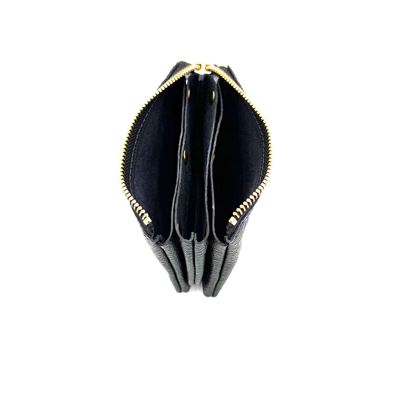 ｷｭｲｰﾙﾃﾞｿﾝ これ1つで身軽になる軽くて小さいお財布ポーチ　コンパクトで大容量なポーチ財布　《ブラック》228 6枚目の画像