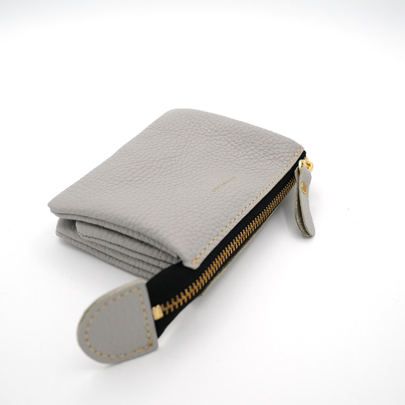 ｷｭｲｰﾙﾃﾞｿﾝ これ1つで身軽になる軽くて小さいお財布ポーチ　コンパクトで大容量なポーチ財布　《アイスグレー》228 5枚目の画像