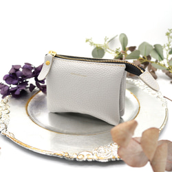 ｷｭｲｰﾙﾃﾞｿﾝ これ1つで身軽になる軽くて小さいお財布ポーチ　コンパクトで大容量なポーチ財布　《アイスグレー》228 1枚目の画像