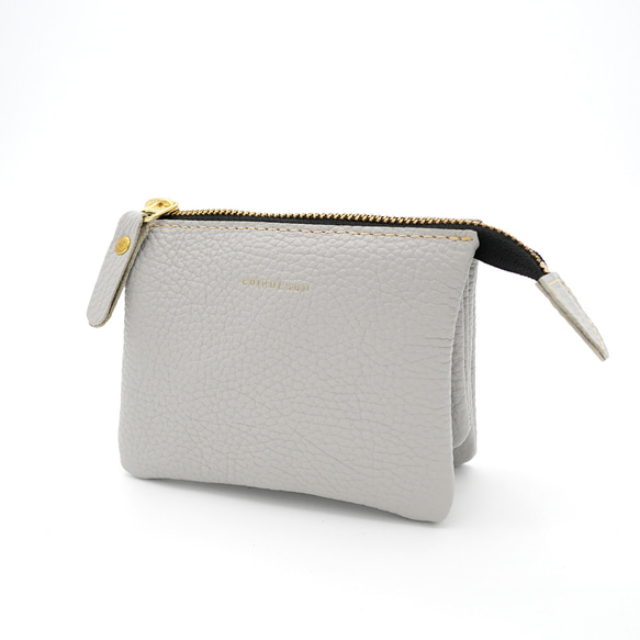 ｷｭｲｰﾙﾃﾞｿﾝ これ1つで身軽になる軽くて小さいお財布ポーチ　コンパクトで大容量なポーチ財布　《アイスグレー》228 3枚目の画像