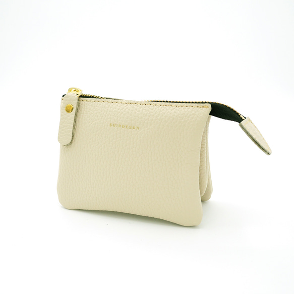 ｷｭｲｰﾙﾃﾞｿﾝ これ1つで身軽になる軽くて小さいお財布ポーチ　コンパクトで大容量なポーチ財布　《アイボリー》228 2枚目の画像