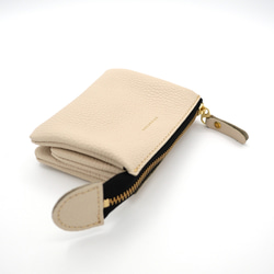 ｷｭｲｰﾙﾃﾞｿﾝ これ1つで身軽になる軽くて小さいお財布ポーチ　コンパクトで大容量なポーチ財布　《アイボリー》228 4枚目の画像