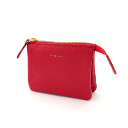 ｷｭｲｰﾙﾃﾞｿﾝ これ1つで身軽になる軽くて小さいお財布ポーチ　コンパクトで大容量なポーチ財布《レッド》228 2枚目の画像