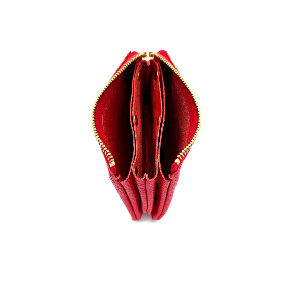 ｷｭｲｰﾙﾃﾞｿﾝ これ1つで身軽になる軽くて小さいお財布ポーチ　コンパクトで大容量なポーチ財布《レッド》228 5枚目の画像