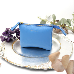 ｷｭｲｰﾙﾃﾞｿﾝ これ1つで身軽になる軽くて小さいお財布ポーチ　コンパクトで大容量なポーチ財布　《スカイブルー》228 1枚目の画像