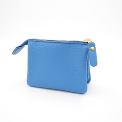 ｷｭｲｰﾙﾃﾞｿﾝ これ1つで身軽になる軽くて小さいお財布ポーチ　コンパクトで大容量なポーチ財布　《スカイブルー》228 4枚目の画像