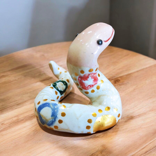 ◎第ニ弾◎ 巳（ヘビ）カラフルタイプ 干支の置物 陶器 その他置物