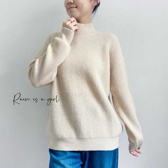 【秋冬の必需！厚手のニットセーター★カシミヤ100%】ハイネックスウェット★ワッフルチェック★カジュアル★T-178ZH 11枚目の画像