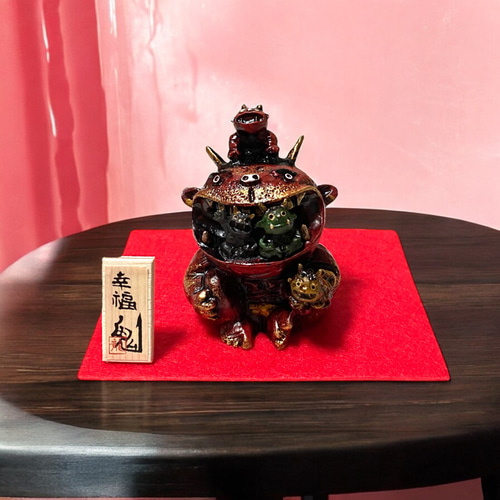 赤鬼 【鬼がいっぱい】幸福鬼 卓上 オニ 置物 福を招く その他置物 ぶ
