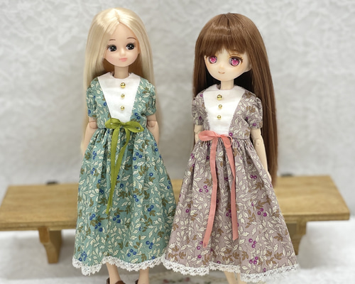 22cmドール服 オビツ22 ピュアニーモ 夏のルームワンピース ピンク
