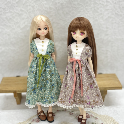 22cmドール服 オビツ22 ピュアニーモ 夏のルームワンピース ピンク