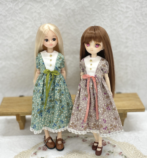 22cmドール服 オビツ22 ピュアニーモ 夏のルームワンピース ピンク