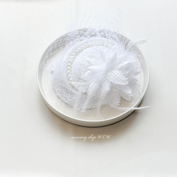 白ハット パール 和装 髪飾り 成人式 ヘッドドレス 卒業式 結婚式