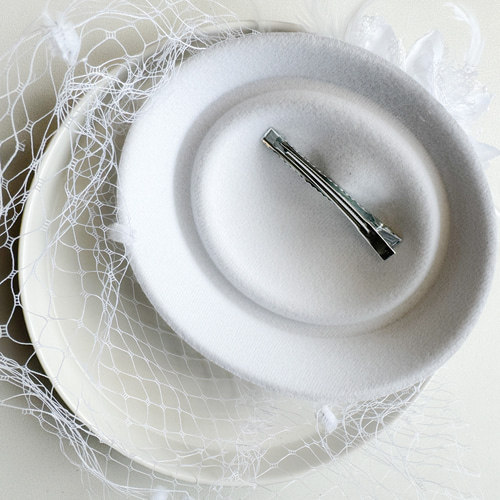 白ハット パール 和装 髪飾り 成人式 ヘッドドレス 卒業式 結婚式