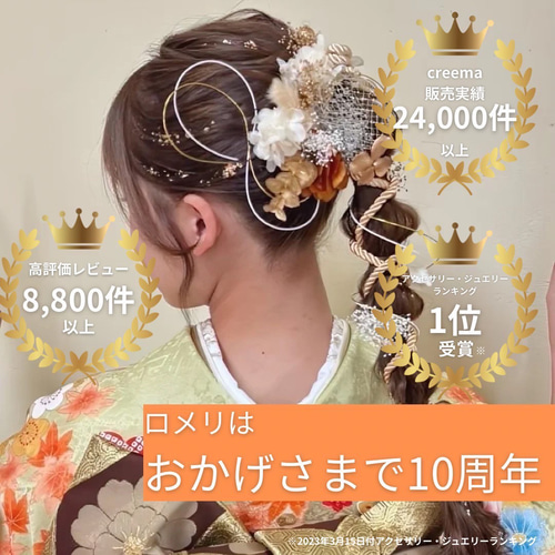 A209 黒シルバー 髪飾り 成人式 卒業式 前撮り 結婚式 水引 ヘッド