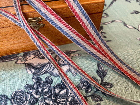 1m単位！リネンテープ！日本製『リネン・ベーシックストライプ　トリコロール』〜5mm幅　1ｍ単位でカット～ 4枚目の画像