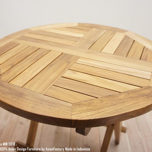 Anderson Teak　木製 ガーデンテーブル 丸形 チーク材？？ ガーデンテーブル ラウンド 50cm 丸型 ガーデンファニチャー 折り畳み