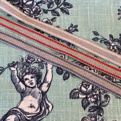 1m単位！リネンテープ！日本製！『リネン・ベーシックストライプ　レッドストライプ』〜10mm幅　1ｍ単位でカット～ 4枚目の画像