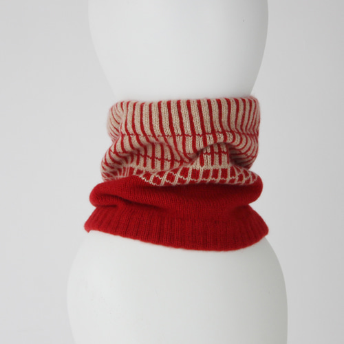 カシミヤ100：% PERCENT ネックウォーマー （レッド）ホールガーメント