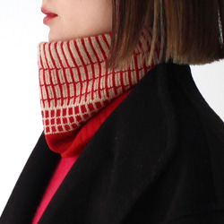 DAMA カシミア100% ホールガーメント　セーター　レッド　Mサイズ カシミヤ100：% PERCENT ネックウォーマー （レッド）ホールガーメント