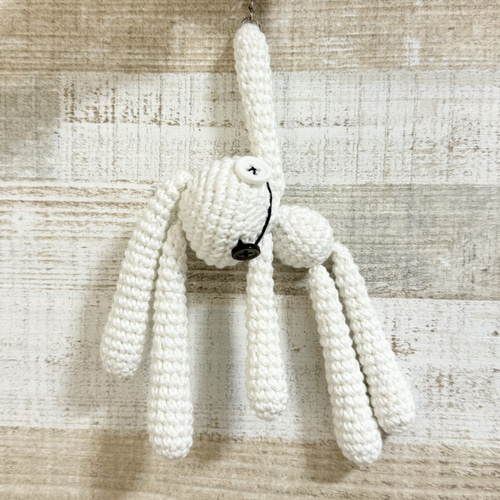 くたくたうさぎのあみぐるみストラップ あみぐるみ kifu_croch