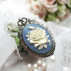 Cameo Brooch #28 カメオ ブローチ スズラン 鈴蘭 ブローチ Side