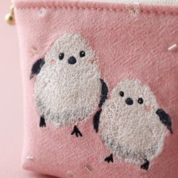 赤ずきんとオオカミ 刺繍ぺたんこミニポーチ ポーチ maru_miki 通販
