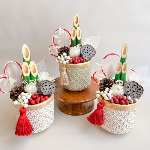 正月飾りセット 門松と雪だるま 新年を彩る門お正月飾り 置物タイプ お正月 門松 お飾り 正月飾り 松