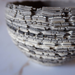 4号白黒練り込み裂紋鉢698　塊根植物　多肉植物　盆栽　植木鉢　作家鉢　沖縄 2枚目の画像