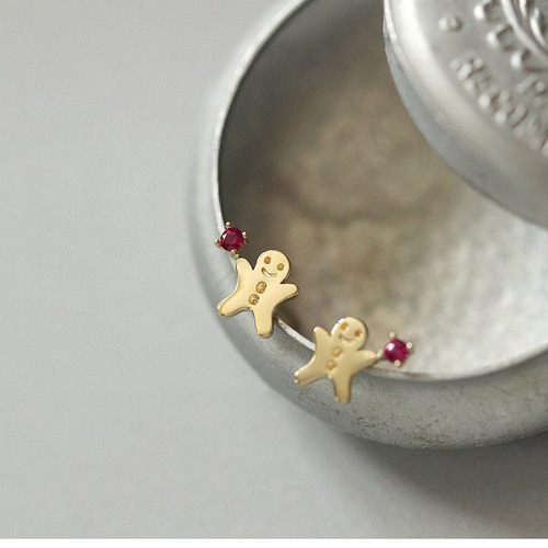 赤い実を持つジンジャーブレットマン（ピアス・ノンホール）[GMK