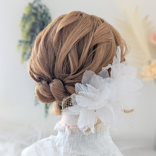 ✨成人式の髪飾り✨ SOUBIEN（創美苑） 髪飾り 成人式 ドライフラワー テイスト 白 赤 青