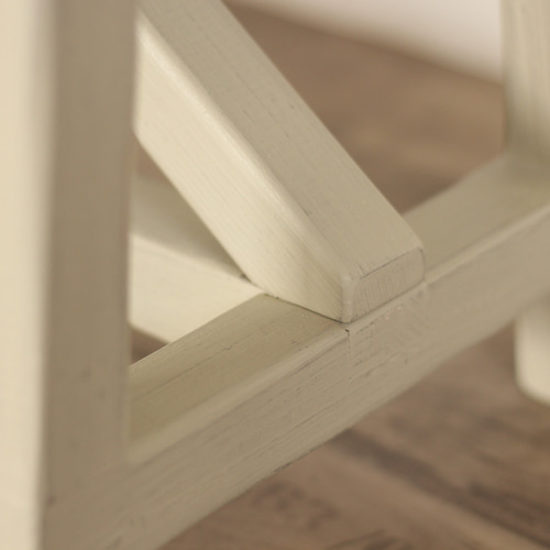 シャビーシックなベンチ ダークブラウン×アンティークホワイト ソファ