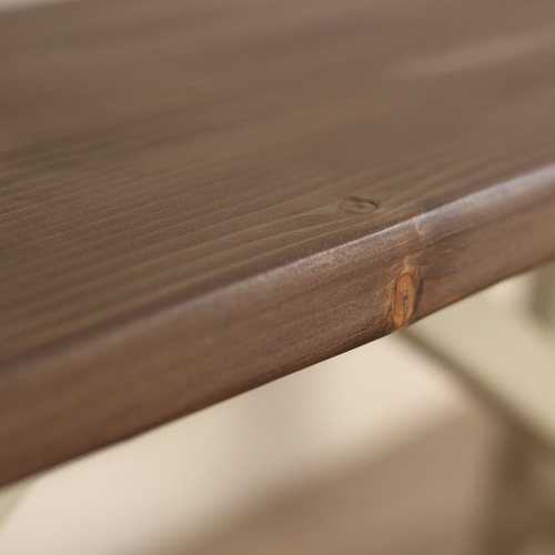 シャビーシックなベンチ ダークブラウン×アンティークホワイト ソファ