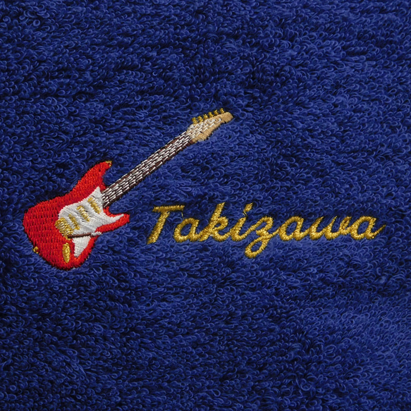 TRICKS 特別セット （ギター、ハンカチ、ステッカー付き） ×3 エレキギターとお名前刺繍入り今治フェイスタオル ハンカチ・手ぬぐい