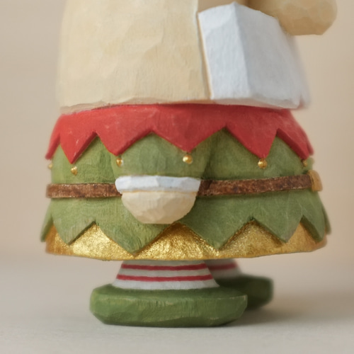 クリスマス 雑貨 木製【エルフ トントゥ】サンタ 木彫り 置物