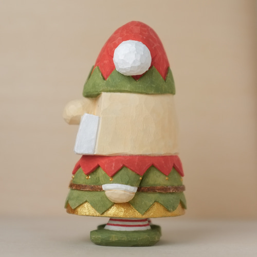 クリスマス 雑貨 木製【エルフ トントゥ】サンタ 木彫り 置物