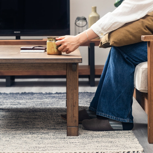 ヴィンテージ風こたつ こたつ オーク突板 ブロック調天板 ヴィンテージ風 135幅 4人用 継脚1