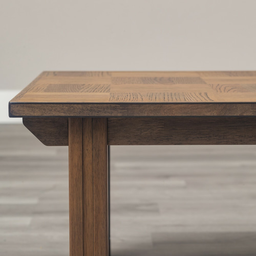 こたつ オーク突板 ブロック調天板 ヴィンテージ風 135幅 4人用 継脚1