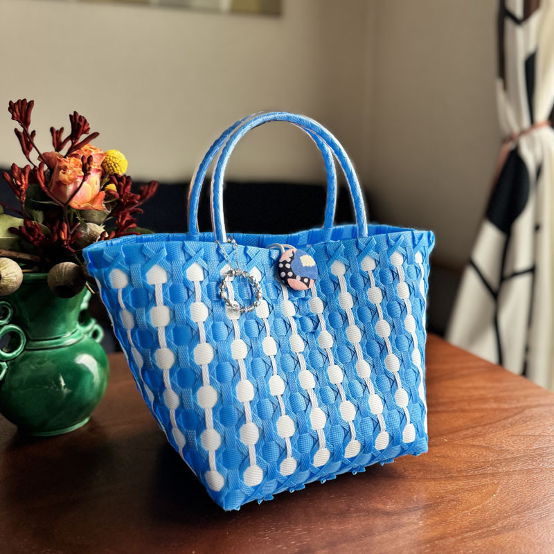 --- RAINDROPS BAG ---　[ blue / Size  M ]