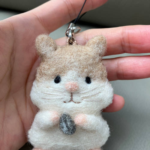 ハムスターの羊毛フェルトのストラップ 羊毛フェルト Naotan工房 通販