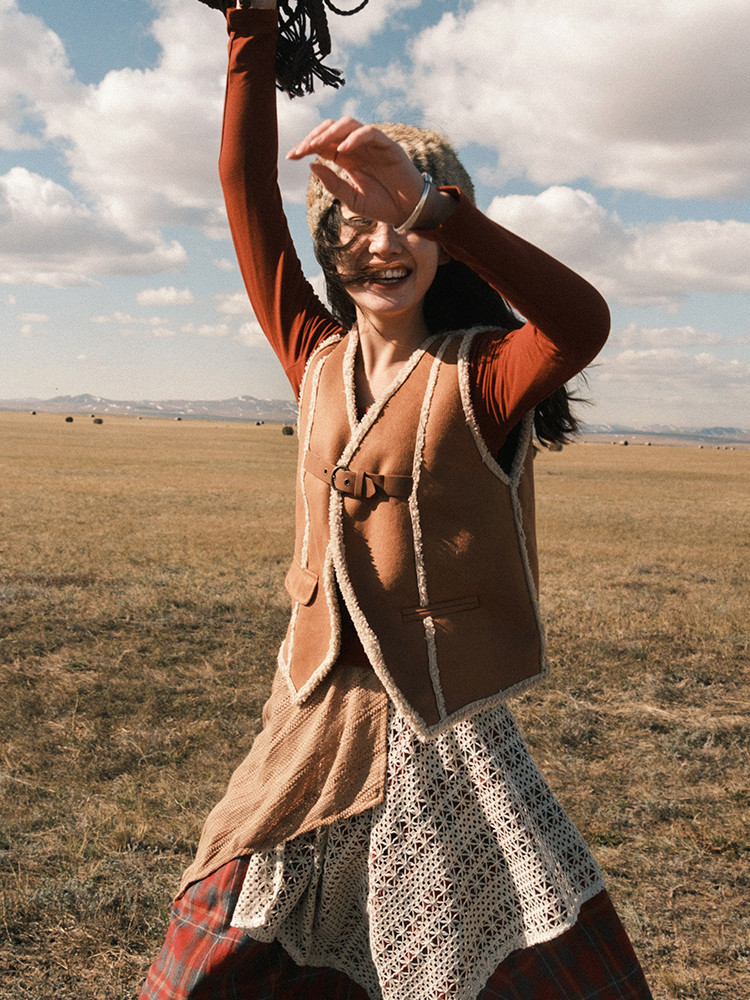 2024冬、茶色の縫製ベスト、Vネックカーディガン、厚くてゆったりした、袖なしベスト、レディース