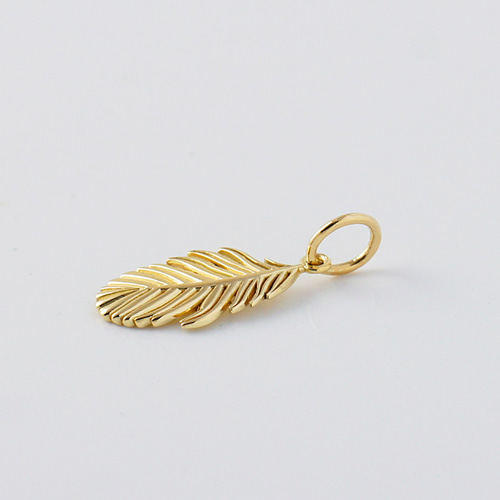 k18 ゴールド ネックレス ペンダントトップ 羽根フェザー