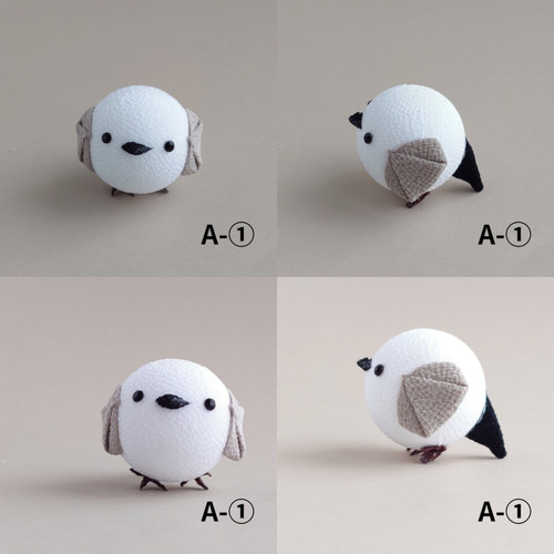 雪の妖精 シマエナガ つまみ細工のシマエナガ その他置物 つまみ